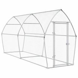 vidaXL Jaula para gallinas acero galvanizado plateado 400x105x182 cm