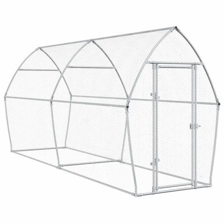 vidaXL Jaula para gallinas acero galvanizado plateado 400x105x182 cm