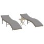 vidaXL Tumbonas con mesita 2 unidades ratán sintético beige vidaXL Tumbonas con mesita 2 unidades ratán sintético beige