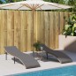 vidaXL Tumbonas con mesita 2 unidades ratán sintético beige vidaXL Tumbonas con mesita 2 unidades ratán sintético beige