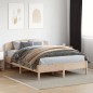 vidaXL Estructura de cama con cabecero madera de pino blanco 150x200cm vidaXL Estructura de cama con cabecero madera de pino blanco 150x200cm
