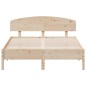 vidaXL Estructura de cama con cabecero madera de pino blanco 150x200cm vidaXL Estructura de cama con cabecero madera de pino blanco 150x200cm