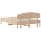 vidaXL Estructura de cama con cabecero madera de pino blanco 150x200cm vidaXL Estructura de cama con cabecero madera de pino blanco 150x200cm