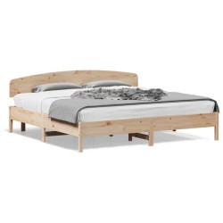 vidaXL Estructura de cama con cabecero madera maciza pino 180x200 cm