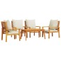 vidaXL Juego de muebles jardín 5 pzas con cojines madera maciza acacia