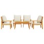 vidaXL Juego de muebles jardín 5 pzas con cojines madera maciza acacia