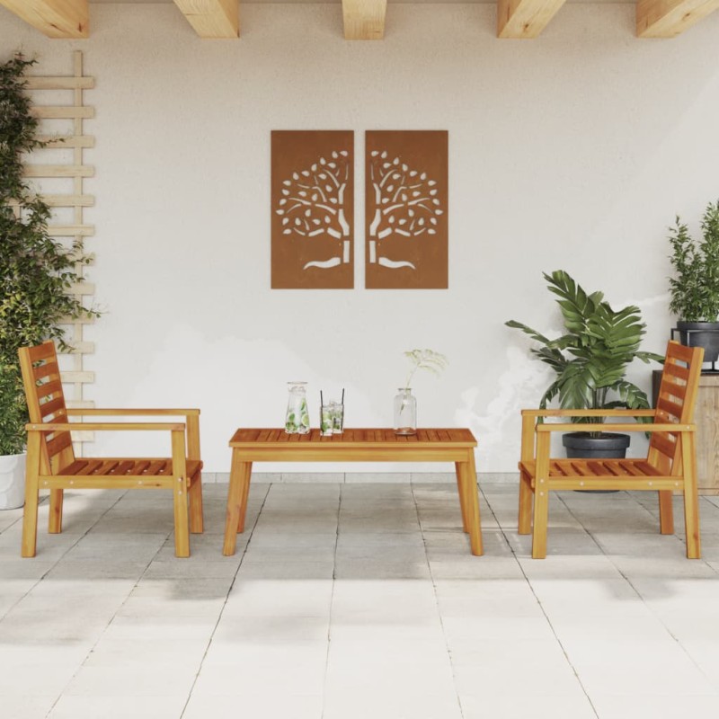 vidaXL Juego de muebles de jardín 3 piezas madera maciza acacia vidaXL Juego de muebles de jardín 3 piezas madera maciza acacia