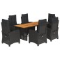 vidaXL Set de comedor de jardín 9 pzas y cojines ratán sintético negro vidaXL Set de comedor de jardín 9 pzas y cojines ratán sintético negro