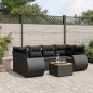 vidaXL Set de comedor de jardín 7 pzas y cojines ratán sintético negro vidaXL Set de comedor de jardín 7 pzas y cojines ratán sintético negro