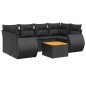 vidaXL Set de comedor de jardín 7 pzas y cojines ratán sintético negro vidaXL Set de comedor de jardín 7 pzas y cojines ratán sintético negro