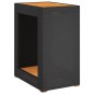 vidaXL Mesa auxiliar jardín tapa madera ratán PE negro 60x40x75 cm vidaXL Mesa auxiliar jardín tapa madera ratán PE negro 60x40x75 cm