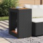 vidaXL Mesa auxiliar jardín tapa madera ratán PE negro 60x40x75 cm vidaXL Mesa auxiliar jardín tapa madera ratán PE negro 60x40x75 cm