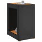 vidaXL Mesa auxiliar jardín tapa madera ratán PE negro 60x40x75 cm vidaXL Mesa auxiliar jardín tapa madera ratán PE negro 60x40x75 cm