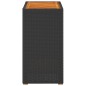 vidaXL Mesa auxiliar jardín tapa madera ratán PE negro 60x40x75 cm vidaXL Mesa auxiliar jardín tapa madera ratán PE negro 60x40x75 cm