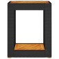 vidaXL Mesa auxiliar jardín tapa madera ratán PE negro 60x40x75 cm vidaXL Mesa auxiliar jardín tapa madera ratán PE negro 60x40x75 cm