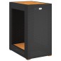 vidaXL Mesa auxiliar jardín tapa madera ratán PE negro 60x40x75 cm vidaXL Mesa auxiliar jardín tapa madera ratán PE negro 60x40x75 cm