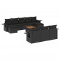 vidaXL Set de sofás de jardín 11 pzas y cojines ratán sintético negro vidaXL Set de sofás de jardín 11 pzas y cojines ratán sintético negro