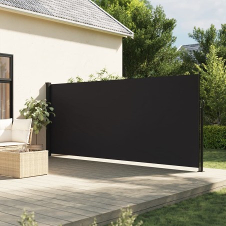 vidaXL Toldo lateral retráctil de jardín negro 170x300 cm