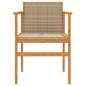 vidaXL Sillas de jardín 2 uds madera maciza y ratán sintético beige