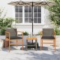 vidaXL Sillas de jardín y cojines 2 uds ratán PE gris y madera maciza vidaXL Sillas de jardín y cojines 2 uds ratán PE gris y madera maciza