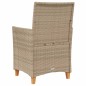 vidaXL Sillas de jardín con cojín 2 uds ratán PE beige y madera acacia vidaXL Sillas de jardín con cojín 2 uds ratán PE beige y madera acacia