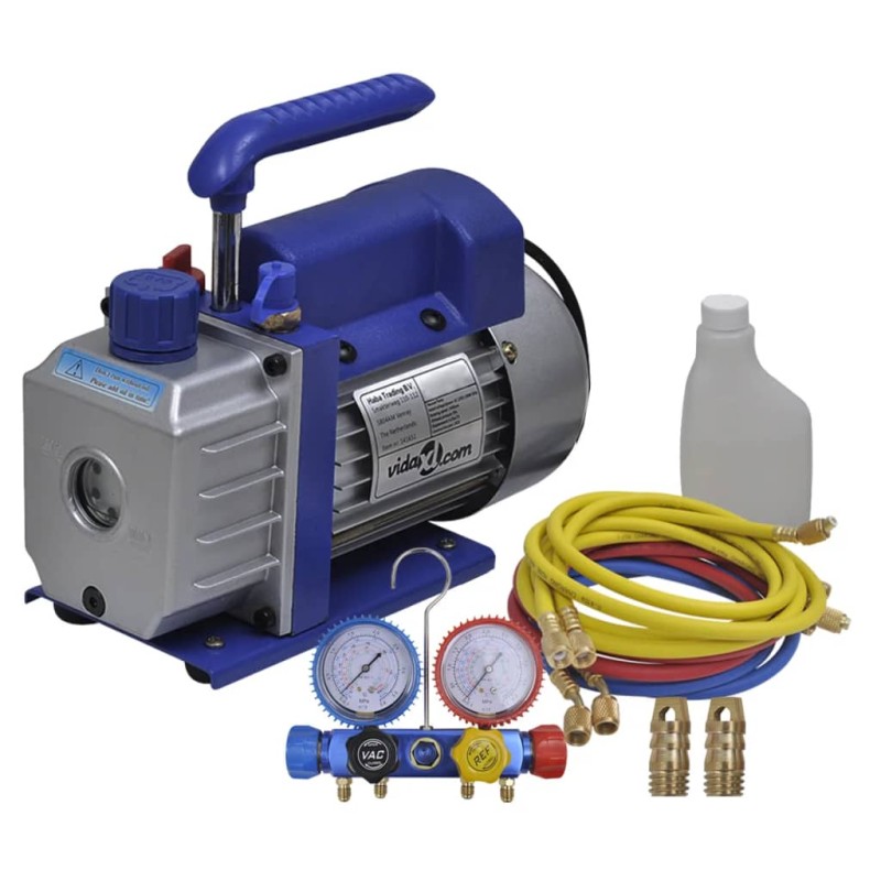 vidaXL Bomba de vacío una etapa y manómetro colector cuatridireccional vidaXL Bomba de vacío una etapa y manómetro colector cuatridireccional