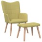 vidaXL Silla de relajación con taburete de tela verde vidaXL Silla de relajación con taburete de tela verde