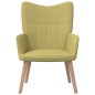 vidaXL Silla de relajación con taburete de tela verde vidaXL Silla de relajación con taburete de tela verde