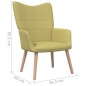 vidaXL Silla de relajación con taburete de tela verde vidaXL Silla de relajación con taburete de tela verde
