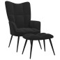 vidaXL Silla de relajación con reposapiés terciopelo negro vidaXL Silla de relajación con reposapiés terciopelo negro