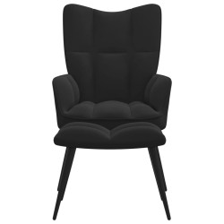 vidaXL Silla de relajación con reposapiés terciopelo negro