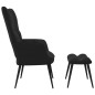 vidaXL Silla de relajación con reposapiés terciopelo negro vidaXL Silla de relajación con reposapiés terciopelo negro
