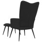 vidaXL Silla de relajación con reposapiés terciopelo negro vidaXL Silla de relajación con reposapiés terciopelo negro