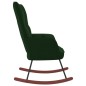 vidaXL Silla mecedora de terciopelo verde oscuro vidaXL Silla mecedora de terciopelo verde oscuro