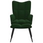 vidaXL Silla de relajación con taburete terciopelo verde oscuro vidaXL Silla de relajación con taburete terciopelo verde oscuro