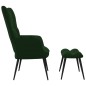 vidaXL Silla de relajación con taburete terciopelo verde oscuro vidaXL Silla de relajación con taburete terciopelo verde oscuro