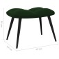 vidaXL Silla de relajación con taburete terciopelo verde oscuro vidaXL Silla de relajación con taburete terciopelo verde oscuro