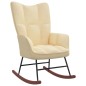 vidaXL Silla mecedora de terciopelo blanco crema vidaXL Silla mecedora de terciopelo blanco crema