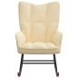 vidaXL Silla mecedora de terciopelo blanco crema vidaXL Silla mecedora de terciopelo blanco crema