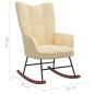 vidaXL Silla mecedora de terciopelo blanco crema vidaXL Silla mecedora de terciopelo blanco crema