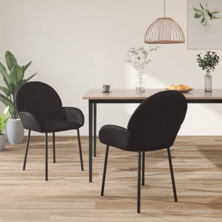 vidaXL Sillas de comedor 2 unidades cuero sintético negro