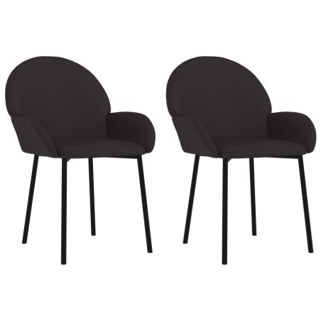 vidaXL Sillas de comedor 2 unidades cuero sintético negro