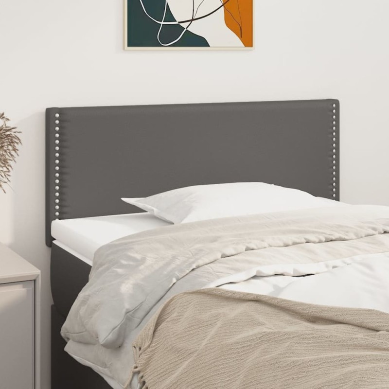 vidaXL Cabecero de cuero sintético gris 90x5x78/88 cm vidaXL Cabecero de cuero sintético gris 90x5x78/88 cm