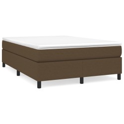 vidaXL Cama box spring con colchón tela marrón oscuro 140x190 cm