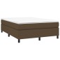 vidaXL Cama box spring con colchón tela marrón oscuro 140x190 cm