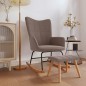 vidaXL Silla mecedora con reposapiés tela gris taupe vidaXL Silla mecedora con reposapiés tela gris taupe