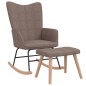 vidaXL Silla mecedora con reposapiés tela gris taupe vidaXL Silla mecedora con reposapiés tela gris taupe