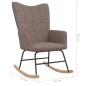 vidaXL Silla mecedora con reposapiés tela gris taupe vidaXL Silla mecedora con reposapiés tela gris taupe