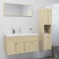 vidaXL Juego de muebles de baño madera de ingeniería roble Sonoma vidaXL Juego de muebles de baño madera de ingeniería roble Sonoma