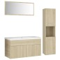 vidaXL Juego de muebles de baño madera de ingeniería roble Sonoma vidaXL Juego de muebles de baño madera de ingeniería roble Sonoma